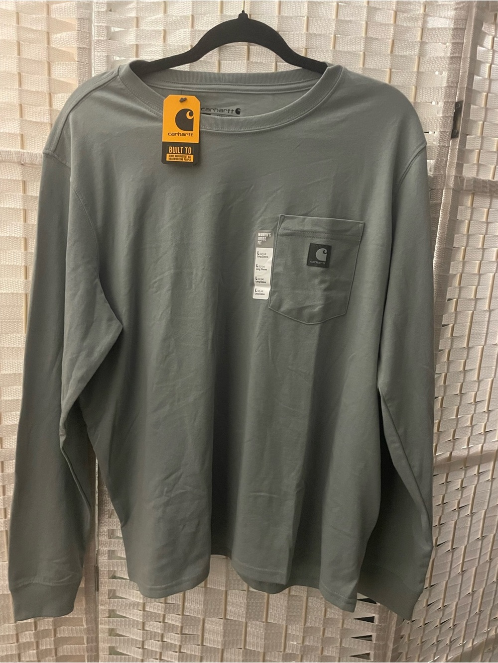 Carhartt Long-Sleeve Pocket Tee in Sage Green
